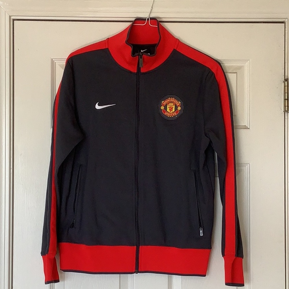 Nike Manchester United Dark Grey and Red Jacket